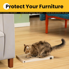 Coching cat scratcher durable cardboard stands up to claws