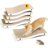 Coching cat scratcher medium 4-pack in use, helping to protect furniture.