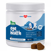 Coco and Luna eye health bottle showing the omega-rich formula for dogs