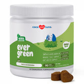Coco and Luna Grass Burn Spot Soft Chews bottle packaging supports lawn care.