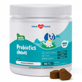 Coco and Luna Probiotics for Dogs bottle front promoting gut balance and immune support.