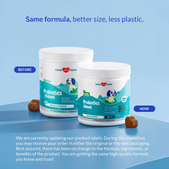 Coco and Luna Probiotics for Dogs chews close-up showcase tasty, easy-to-administer daily support.
