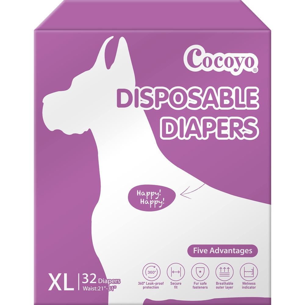 COCOYO disposable dog diapers with dry protection for leak-free wear.