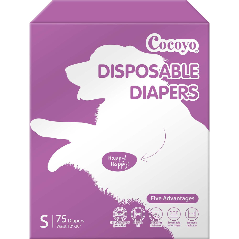 COCOYO disposable female dog diapers small size packaging for easy use.