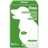 COCOYO 84-count packaging showcases disposable male dog wraps for easy, bulk-ready protection.
