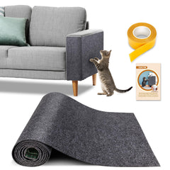 COCTN Cat Scratch Couch Protector on a gray sofa showing anti-scratch coverage.