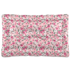 Coikll pink floral pet bed pad offers cozy rest for dogs.