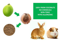 Coir Wonder absorbent lightweight bedding spread in a hamster or guinea pig cage
