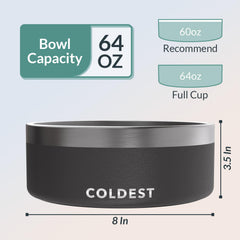 The Coldest Water dog bowl with a non-slip base prevents spills during feeding.