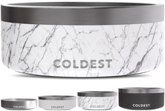 The Coldest Water dog bowl with triple-wall insulation keeps water cooler longer