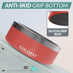 The Coldest Water dog bowl with true triple-wall insulation keeps water cooler longer.