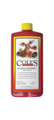 COLE'S FS16 Flaming Squirrel Seed Sauce pouring over seeds to entice wildlife.