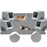 Colewin cat litter mat coverage 47x35in under a litter box for clean floors