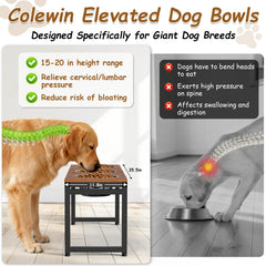 Colewin three-bowl set for giant breeds stores ample food and water