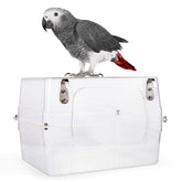 Colorday large bird bath inside cage provides easy access and soothing view for your parrot.