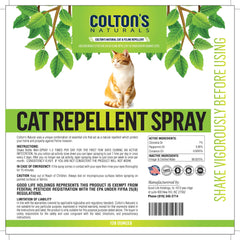 Colton's Naturals Cat Repellent Spray application outdoors deters neighborhood cats.