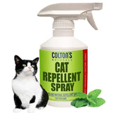 Colton's Naturals cat-repellent-outdoor-spray in action repelling cats from the yard.