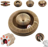 Comasua Kitty Curls Cat Toy front view showing interactive cardboard scratcher for indoor play