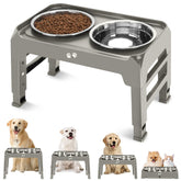 COMESOON elevated dog bowl stand with four height options for growing dogs.