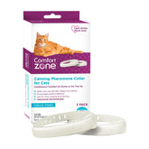 Comfort Zone cat calming collar worn on a cat for travel calm