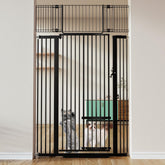 COMOMY 71-inch extra-tall cat gate installed in a doorway for safe pet separation