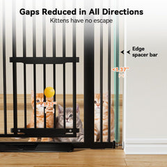 Adjustable small pet door on COMOMY gate for easy pet access