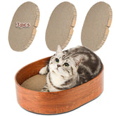 ComSaf 3-Pcs 16-Inch cat scratching board with box for tidier indoor play.