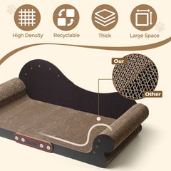 ComSaf bark-texture cardboard emphasizes satisfying scratch surface similar to tree bark for claws.