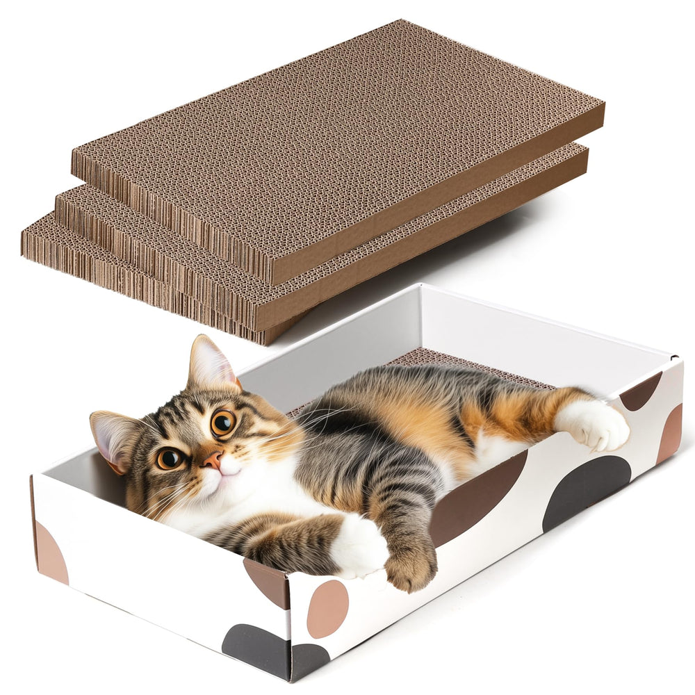 ComSaf cat scratcher cardboard 17x10 in, sturdy corrugated surface for claws.