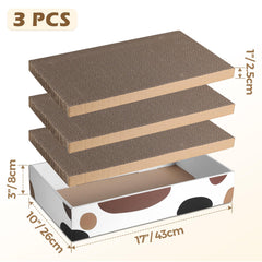 ComSaf refill box with three reversible boards for extended scratching use.