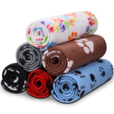 Comsmart paw-print dog blanket close-up showing soft fleece warmth