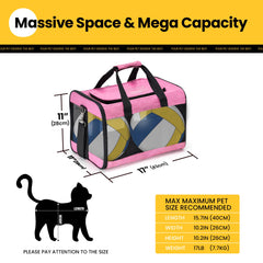 Conlun Pink M carrier mesh windows provide airflow and visibility.