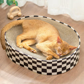 Conlun oval cat scratcher cardboard surface that protects furniture
