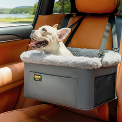 Conlun dog car seat booster: elevated window view for calmer rides.