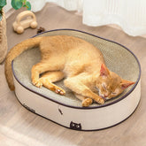 Conlun Oval Cat Scratcher Bed offers a cozy lounge after scratching, protecting furniture.