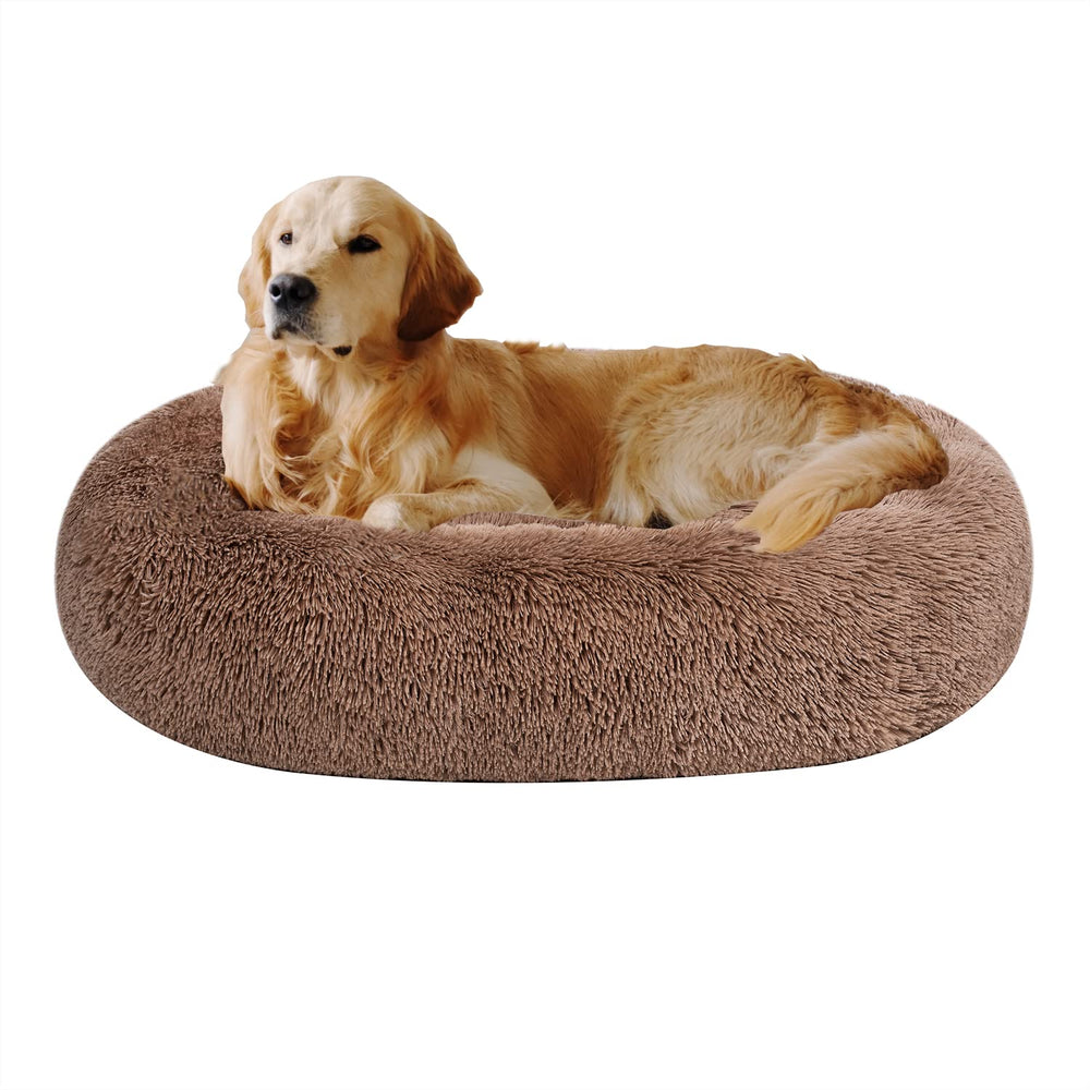 Coohom oval calming donut cuddler front view highlights soft warmth for pets