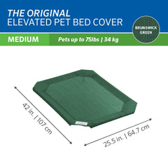 Coolaroo elevated pet bed replacement cover assembled for easy swap