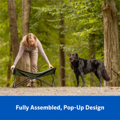 Coolaroo On-The-Go bed pops up quickly for outdoor adventures.