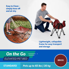 Coolaroo On-The-Go bed elevated frame keeps your dog comfortable off the ground.