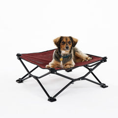 Coolaroo On-The-Go bed folded for easy travel and storage.