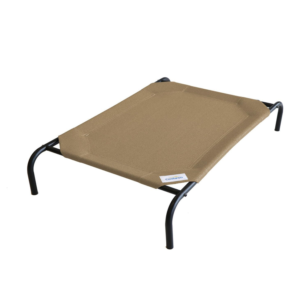 Coolaroo Original Elevated Dog Bed front view highlights breathable fabric for cooling comfort.