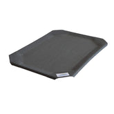 Coolaroo original elevated pet bed cover in gunmetal, angled view showing breathable fabric.