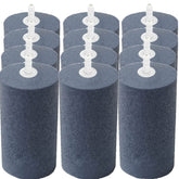COOMATEC 12-pack large air stones with round diffusion for steady aquarium bubbles.