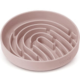 Coomazy dusty pink large slow-feeder bowl for careful, paced meals to support digestion.