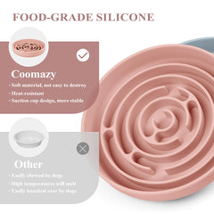 Coomazy pink dishwasher-safe silicone bowl for easy cleaning.