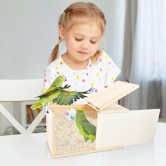 Detachable wooden board on CooShou nesting box for adjustable light