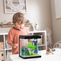 COOSPIDER Betta Tank front-rounded glass for safe handling and easy cleaning.