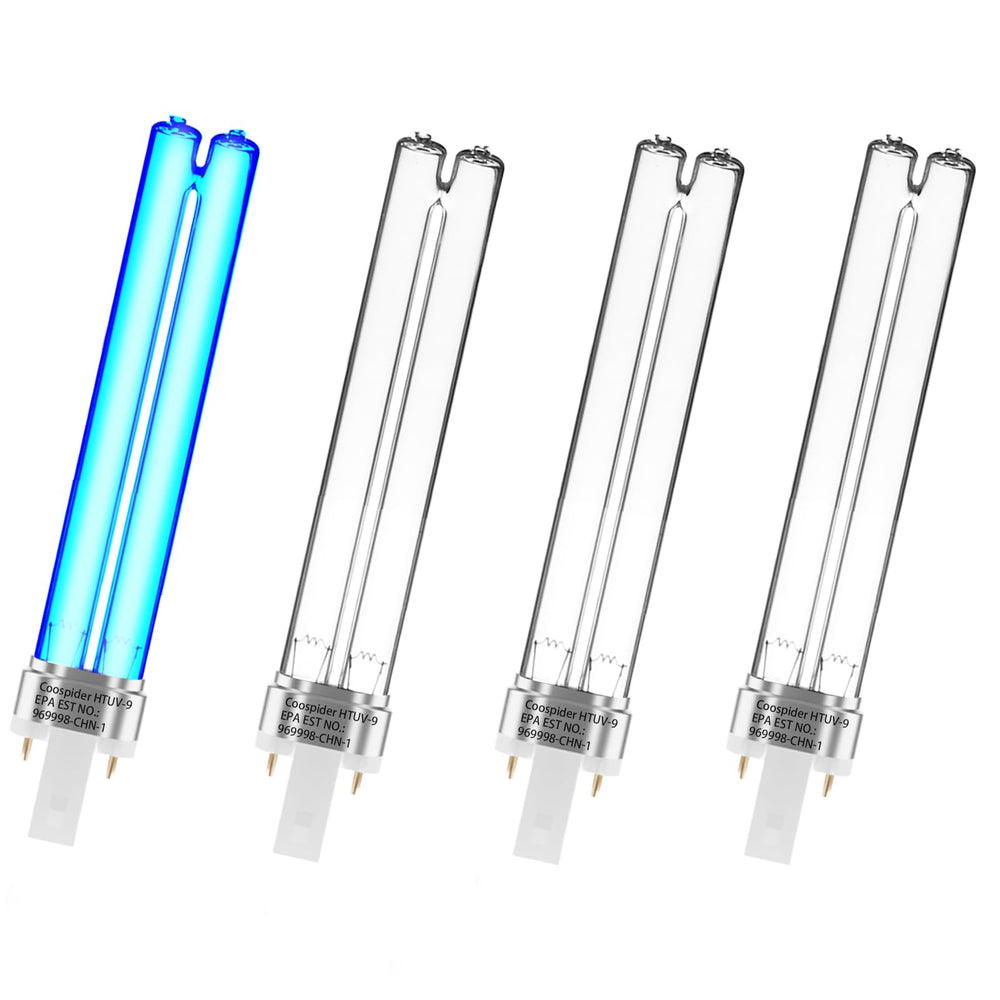 coospider-repta four pack 9W UV-C bulbs for outdoor ponds improve water clarity