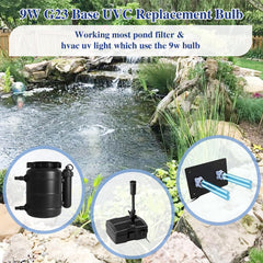 coospider-repta pl-s9-tuv-g23-base uv bulb ensures broad compatibility for ponds and aquariums