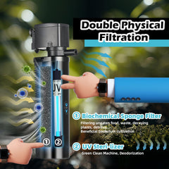 COOSPIDER two outlets create waves for dynamic tank flow